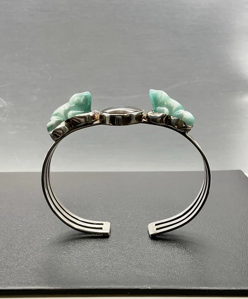 Fabulous Estate Find SAJEN 925 Plata Esterlina RANA Pulsera Hombres MUJERES Unisex Foto 2 de 4