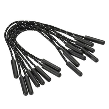 15 Pack Zipper Pulls Extension Handle Cord Plastic Puller Extender Black