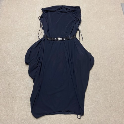 #ad #ad Claire Campbell High Use Midi Dress Women#x27;s UK 12 Black Stretch Made in Italy GBP 49.99