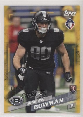 2019 Topps Alliance of American Football Gold 17/25 Braedon Bowman #60 0g0
