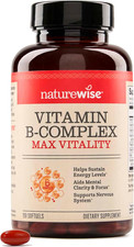 Naturewise Vitamin B Complex for Women and Men - with Folic Acid Biotin B1 B2 B3