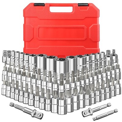 67-Piece Master Torx Bit Socket and E-Torx Socket Set, 1/4  3/8  1/2  Drive(E...