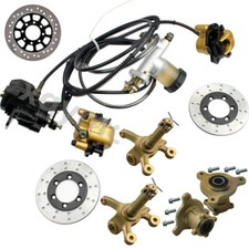 Front Steering Spindle Knuckle 3 Stud Wheel Hub Brake Caliper Rotor ATV Go Kart