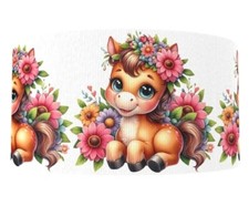 1.5" 1 yard Horse Farm Ranch garden flower printed animal Grosgrain Ribbon