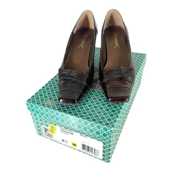 Zapatos de salón para mujer J Renee 8,5 Panache marrón piel de anguila Y2K con clase madura oficina carrera Foto 3 de 4