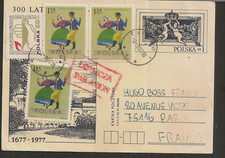 MARCOPHILIE POLSKA PAR AVION CARTE POSTALE