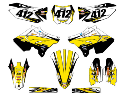 2001-2014 fits POLISPORT RESTYLE (RMZ STYLE) RM 250 VELOCITY Yellow Senge Gra...