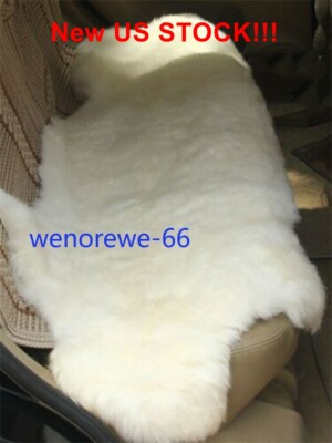 US STOCK 100% Genuine Sheepskin Fluffy Fur Rug 24''*39'' Windward Natural Soft Mat