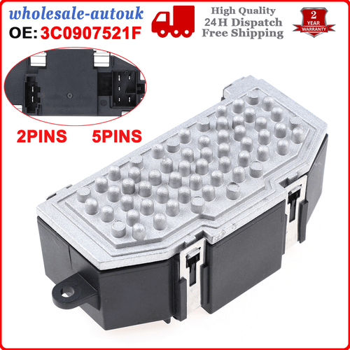 HEATER BLOWER FAN RESISTOR SPEED CONTROL KIT 3C0907521F 3C0907521D FOR VW AUDI - Picture 2 of 10