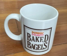Vintage Dunkin' Donuts Freshly Baked Bagels Mug Logo Coffee Cup 10 oz DD