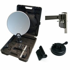 Camping Koffer SAT Anlage Digital Opticum LNB HDTV Saugfuß Kabel