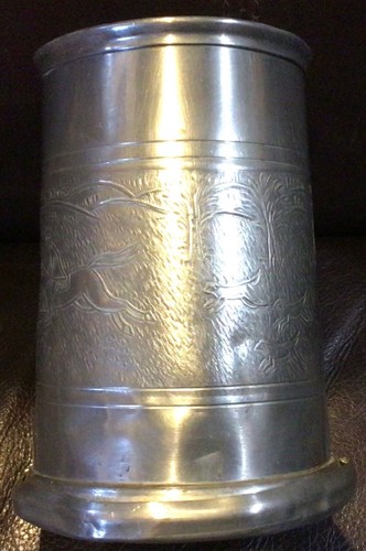 Fox Hunt Hunting Fox Handle Pewter Stein - Picture 2 of 8
