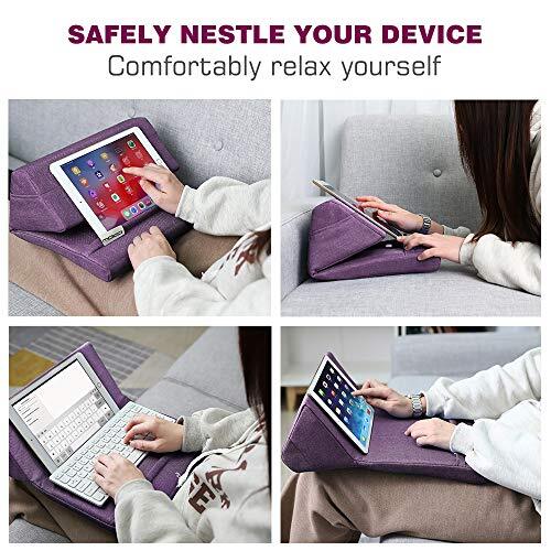  Tablet Pillow Stand, Soft Bed Pillow Holder, Fits up to 11" Pad, Fit Purple