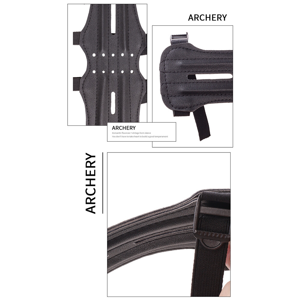 Elong Bogenschießen Armschutz - Leder Armschutz Mit 3 Verstellbaren Riemen