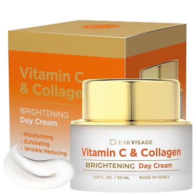 CLEAR VISAGE KOREAN BEAUTY Vitamin C & Collagen Brightening Day Cream - NEW!
