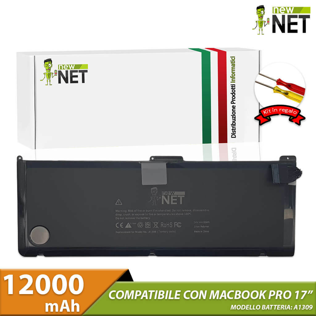 Batteria MacBook Pro 17 A1309 MC226LL/A MC226TA/A 7.4V 95Wh Premium