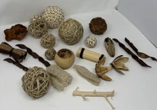 Decorative Balls for Centerpiece Bowl Fillers Assorted Rattan Lot Bundle Neutral