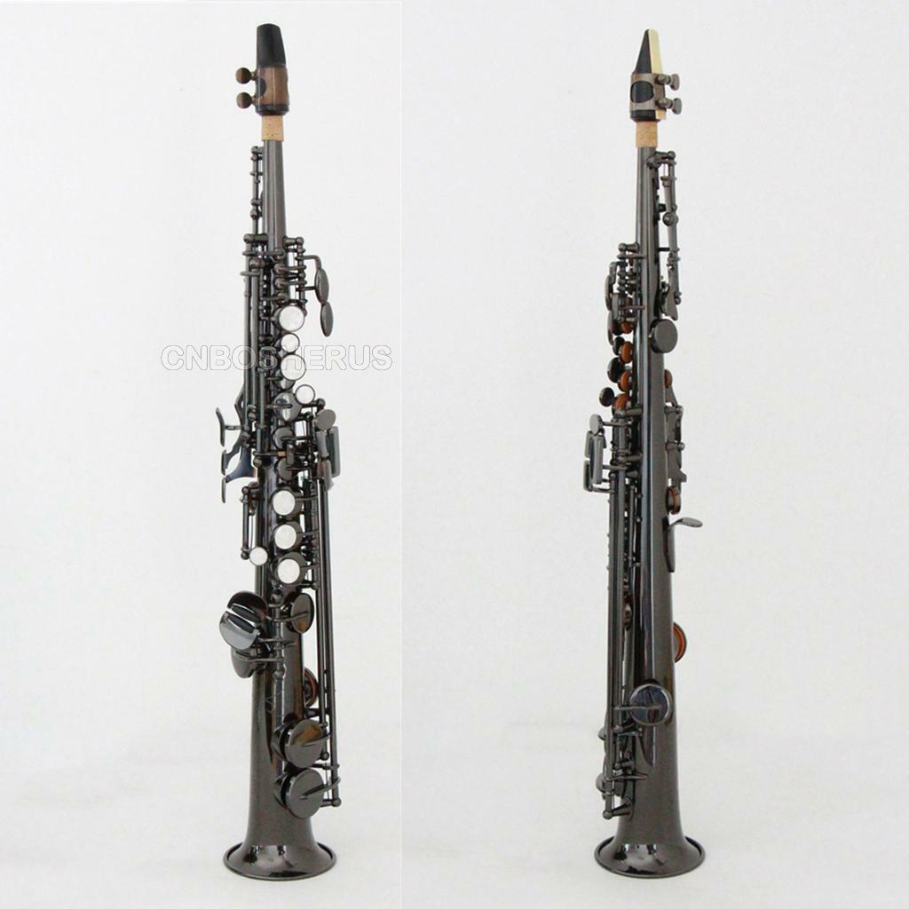 Shine Black nickel Plating Sopranino Saxophone Eb Sax With Case Free