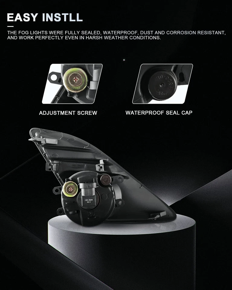 Pair For 2012 2013 2014 Toyota Camry Bumper Clear Fog Lights W/Wiring+Switch - Image 2 of 4