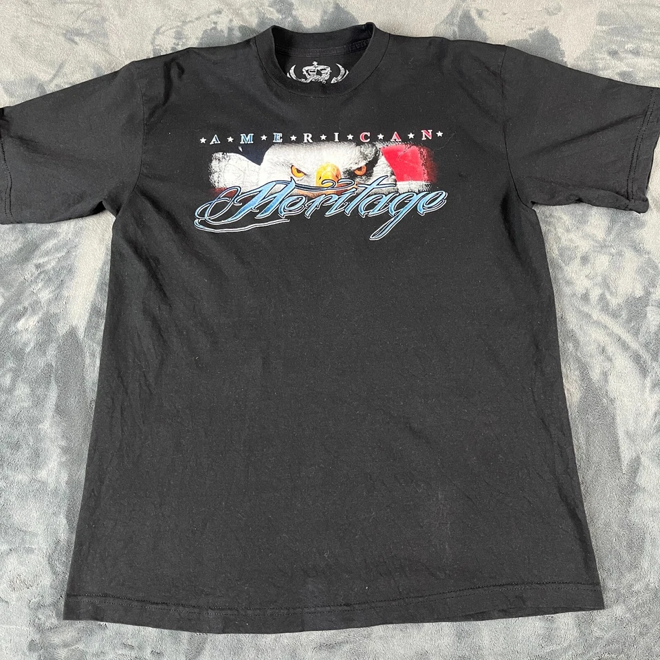 Camiseta negra para hombre C&H American Heritage talla XL estampado integral motocicleta Foto 2 de 4