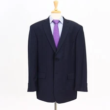 Chiarelli 46L Navy Sport Coat Blazer Jacket Solid 2B Wool