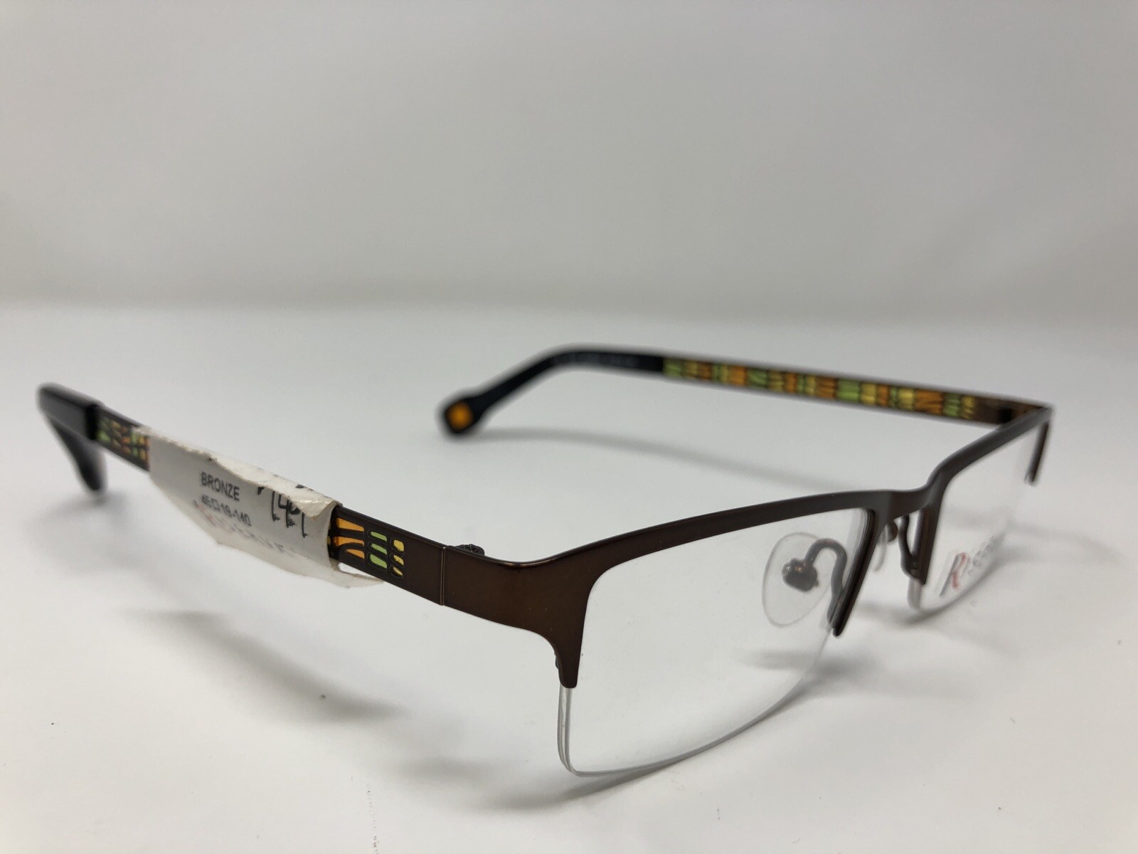 Riserva Eyeglasses Frame 9107 BRONZE 45-19-140 Tortoise/Black Half Rim ...