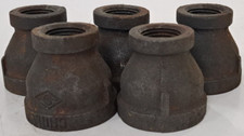 REDUCING COUPLING 1" X 1/2" FEMALE FNPT MALLEABLE IRON LOT OF 5