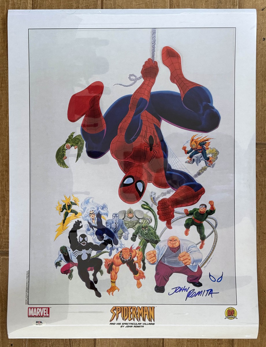 John Romita Sr SIGNED 18x24 Spiderman Spectacular Villains Cell