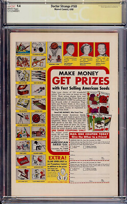 Doctor Strange #169 9.4 Marvel 1968 STAN LEE SIGNATURE! Signed! WP