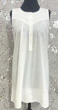 SoieRose Victorian White 100 Cotton Sleeveless Nightgown - SR-1086