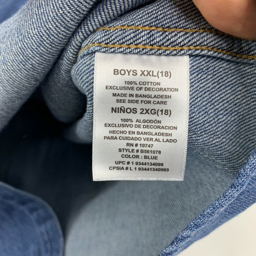 Wrangler Jean Shirt Youth Boys Size XXL Blue Long Sleeve 100% Cotton Western - Picture 6 of 7