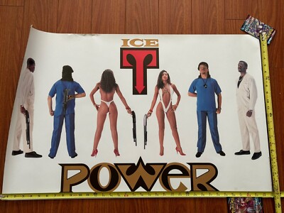 Og Ice-T Ice-T Power Vtg Poster Sire Records Promo 80s Gangsta Rap