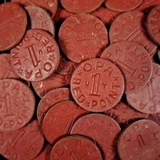 1944 US WWII OPA Red Ration Token Collectible WW2 Collection Rare Old War Coin