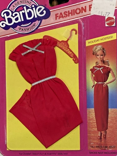 Genuine Barbie Fashion: Vtg Fashion Fun Holiday hostess red dress Mattel 4803 💋