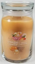 Yankee Candle MANGO ICE CREAM Signature Large Jar 20 Oz Yellow Fruit New 2-wick