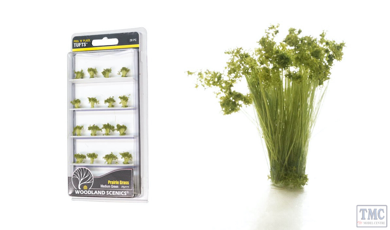 FS777 Woodland Scenics Medium Green Prairie Grass (20 PC)