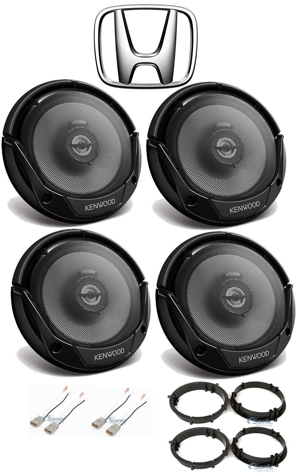 Kenwood 6.5" Car Door+Panel Speaker Replacement For 20012005 Honda