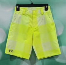 Under Armour Boys Size Medium 10-12 Yellow Quick Dry Adjustable Waist Shorts