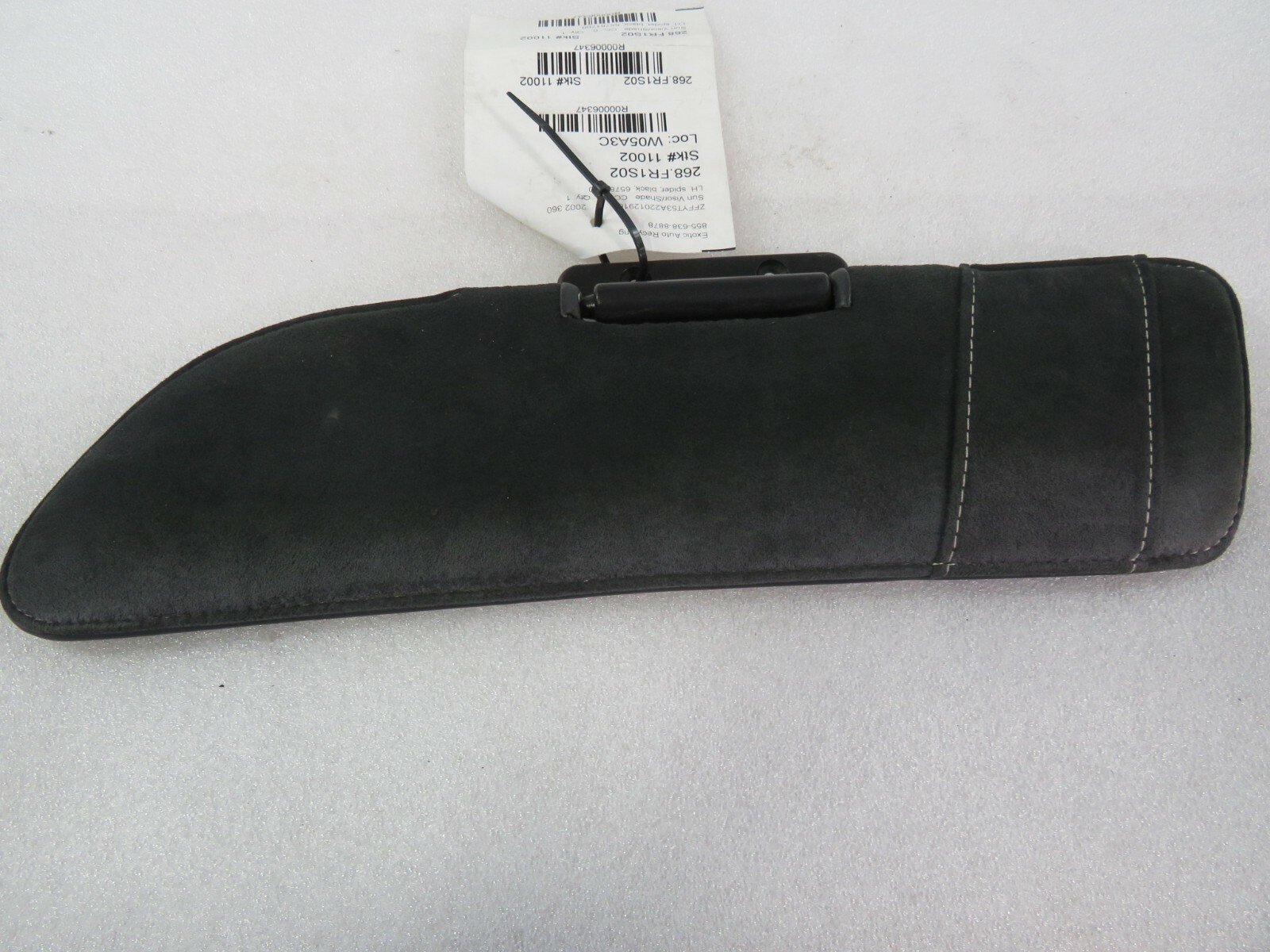 Ferrari 360, Spider, LH, Left, Sun Visor, Black, Used, Faded, P/N 65781700
