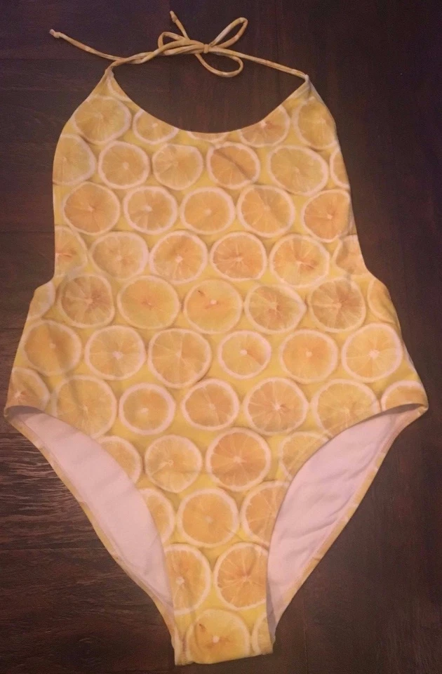 Traje de baño Motel Nickel con tiras en limón talla L nuevo agotado envío gratuito a ee. uu. Foto 4 de 4