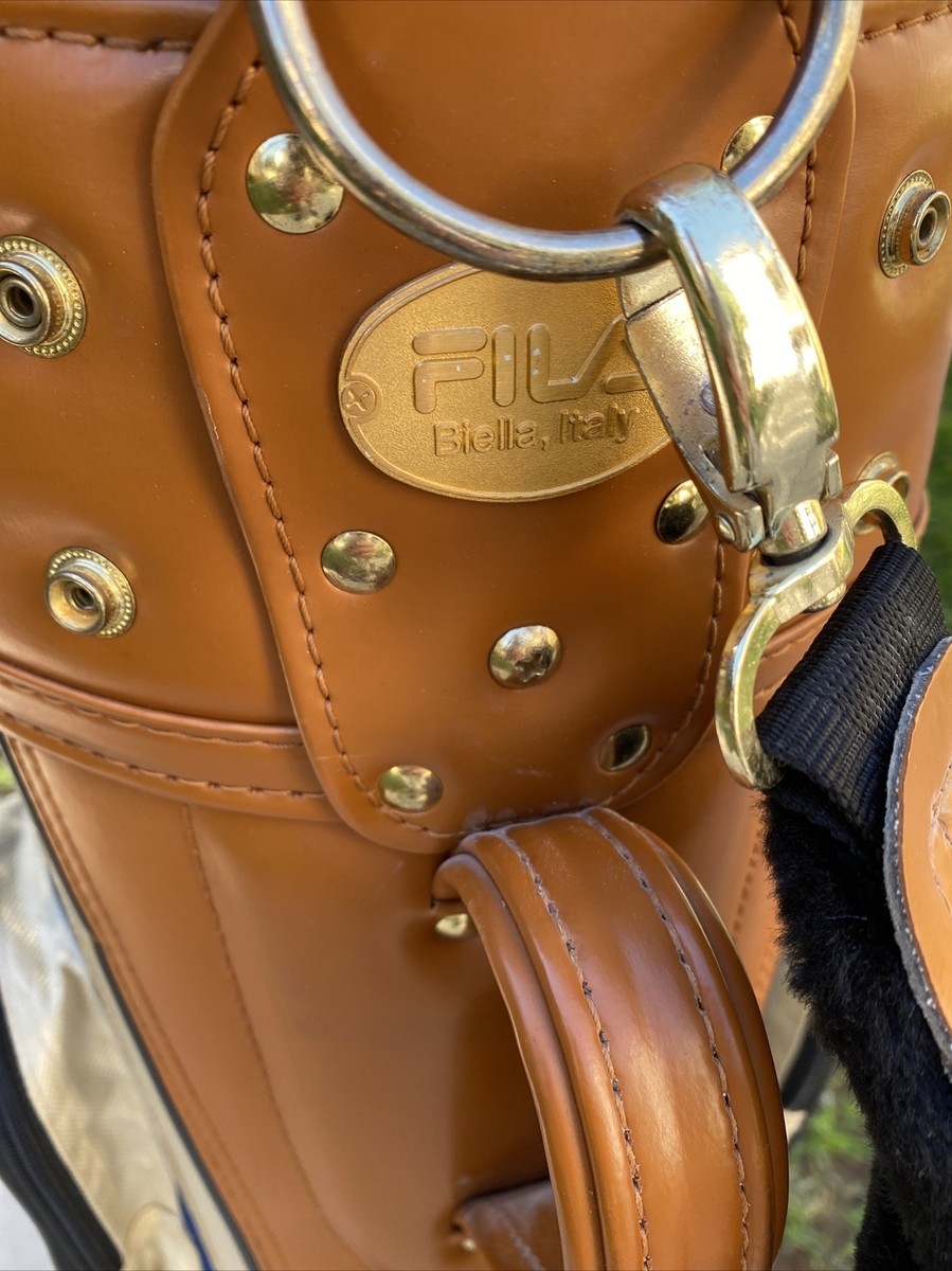 Fila Italy Superior Golf Bag Vintage Leather Golfing Full