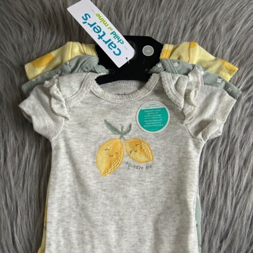 Carter's Child Of Mine Bodysuits Baby Girls Size Newborn Three Piece Cotton - Picture 2 of 4