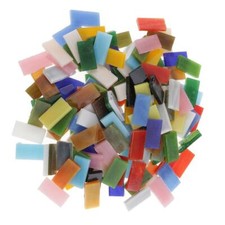 150Pcs Rectangle Shape Glass Mosaic Tiles Pieces for Arts