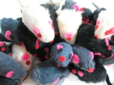 10 ZANIES FURRY MICE, cat toy kitten toys REAL FUR MICE