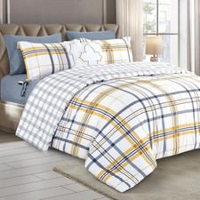 8-Piece Lodge Plaid Reversible Comforter Set All Season Bed in a Bag 4-Piece