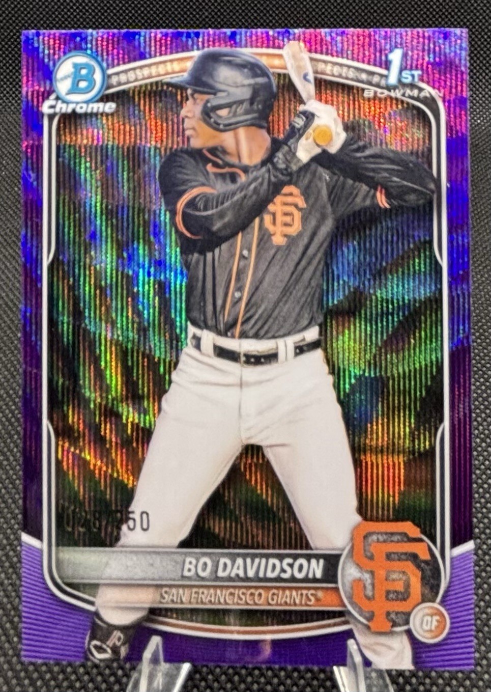 Bo Davidson 2025 Bowman Chrome 1st Purple Wave Refractor /250 SF Giants