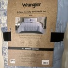 Wrangler 3-Piece Novelty Stitch Quilt Set Blue/White King Patchwork Reversible — photo 5