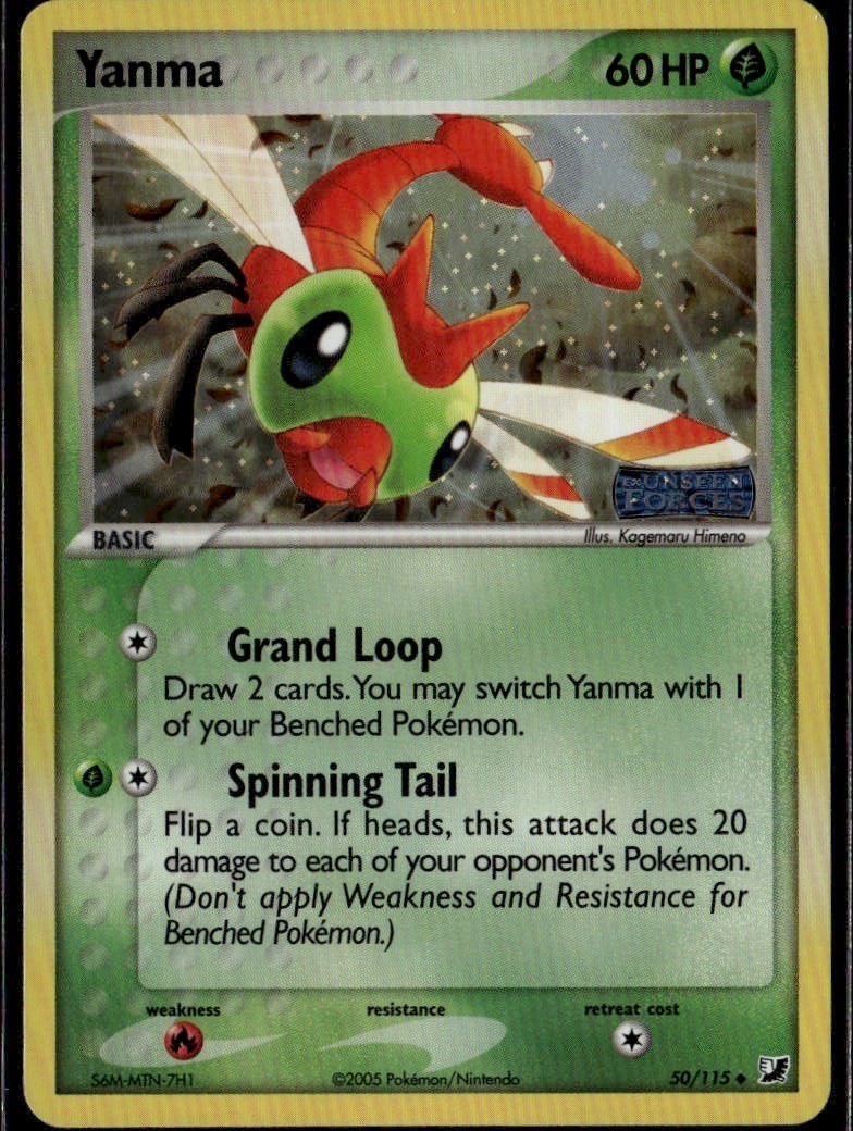 Yanma Uncommon Unseen Forces 50/115 Grass Reverse Holo Pokemon Card