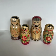 Vintage 70’s Russian Nesting Dolls Matryosaka w/ Label Approx: 3.5-5”.