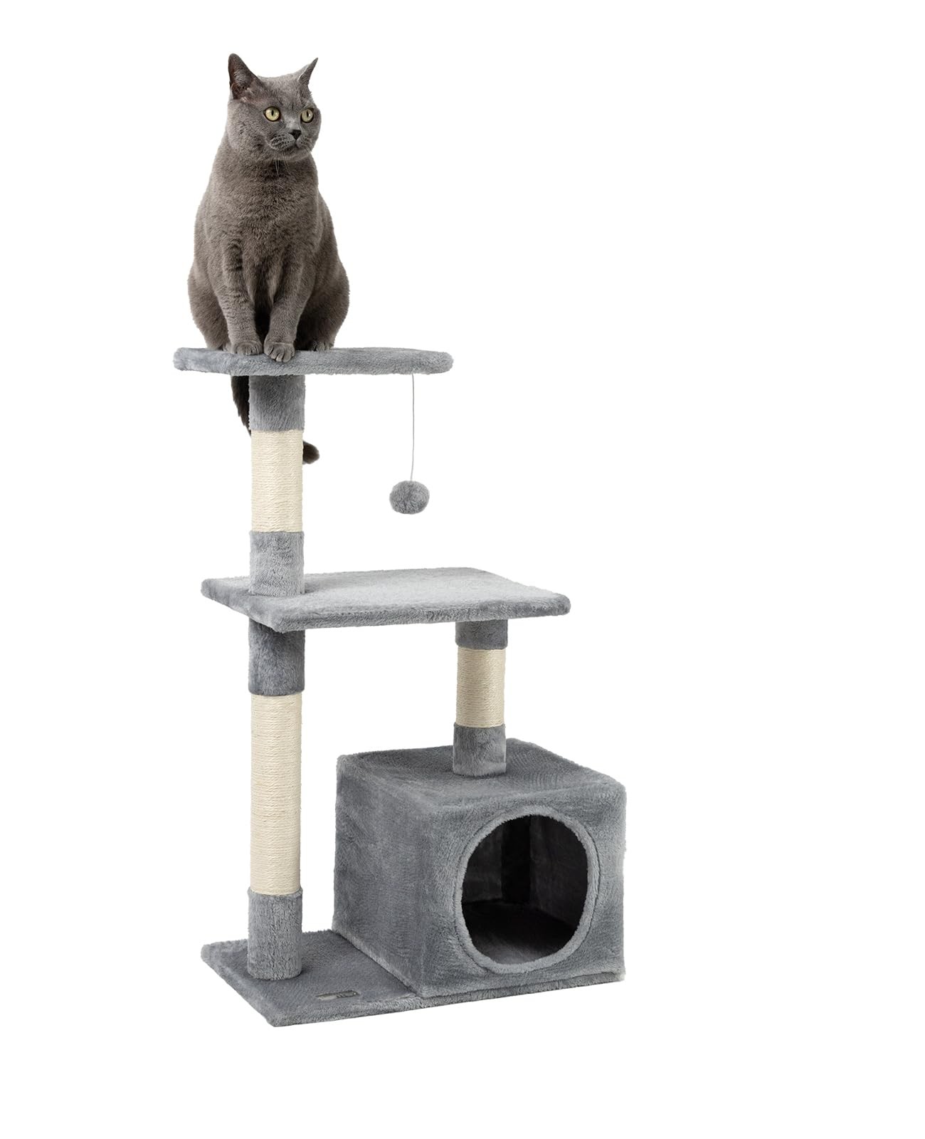 lionto Tiragraffi per Gatti - Albero Gatto Robusto con Cuccia e Sisal